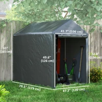 Outsunny 4 x 6ft Outdoor Storage Shed Tent, Portable Shed with Roll-up Door for Motorcycle, Bike, Garden Tools(m-3)