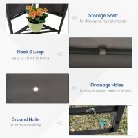 Outsunny 10' x 13' Outdoor Patio Gazebo with Double Vented Roof, Storage Shelves, Steel Frame for Lawn, Backyard and Deck, Gray(m-6)