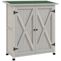 Outsunny Wooden Garden Storage Shed Fir Tool Cabinet Organizer with Asphalt Roof and Double Door for Outside, Garden and Yard(m-11)