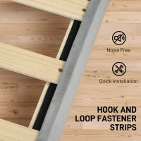 HOMCOM Full Bed Frame with Headboard, Double Bed Frame with 2 Drawers, No Box Spring Needed, Easy Assembly, Light Grey(m-7)