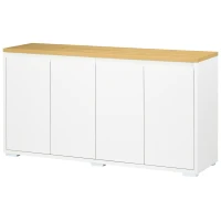 HOMCOM Sideboard Cabinet, Buffet Table with 2 Double Doors and Adjustable Shelves for Living Room, Entryway, White(m-11)