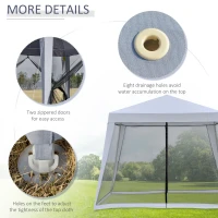 Outsunny 10'x10' Outdoor Canopy Tent, Slant Leg Sun Shelter with Mesh Sidewalls, Patio Tents for Parties, Grey(m-6)