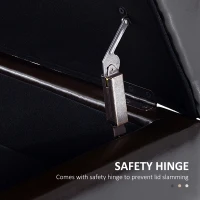 HomCom 44" Tufted Faux Leather Ottoman Storage Bench With Shoe Rack - Dark Brown(m-7)