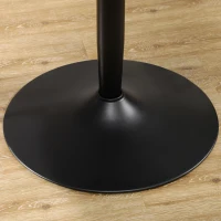HOMCOM Modern Kitchen Table for 2 People, Round Dining Table with Steel Base for Living Room, Dining Room, Black(m-7)