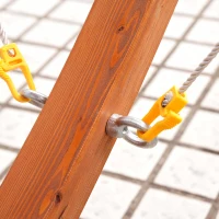 Outsunny 10' Outdoor Swing Hammock, Hammock with Wood Stand Rainbow Bed, Heavy Duty Roman Arc Hammock for Patio, Backyard, Balcony, Porch, Multi Color(m-9)