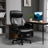 Vinsetto Big and Tall Executive Office Chair 396lbs with Wide Seat, Home High Back PU Leather Chair with Adjustable Height, Swivel Wheels, Black(m-2)