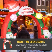 HOMCOM Large 9ft Christmas Inflatable Archway with Santa Claus and Snowman for Outdoor, Blow Up Decoration with LED Lights(m-4)