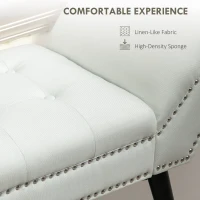 HOMCOM Modern Upholstered Bench, End of Bed Bench for Bedroom, Hallway Bench with Arms and Nailhead Trim(m-5)