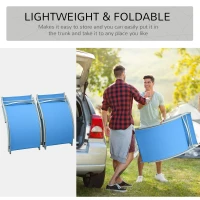 Outsunny Pool Chaise Lounge Chairs Set of 2, S-shaped Foldable Outdoor Chaise Lounge Chair Reclining for Patio Beach Garden With 264lbs Weight Capacity, Blue(m-5)