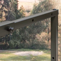 Outsunny Adjustable Firewood Log Rack Heavy-Duty Steel Log Holder for Outdoor Indoor Use, 25.6" x 9.8" x 59.1", Black(m-10)