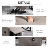 HOMCOM Electric Lift Recliner Chair Rising Power Chaise Lounge Fabric Sofa with Remote Control & Side Pocket for Living Room, Brown(m-4)