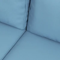 Outsunny Patio Furniture Set, Cushions, Sofa, Loveseat, Storage Table, Blue(m-9)