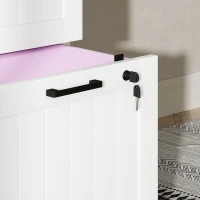 HOMCOM 3 Drawer Filing Cabinet with Lock, Office Storage Cabinet with Adjustable Hanging Bars for A4 Letter Size Files, White(m-9)