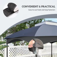 Outsunny 10' x 12' 2-Tier Gazebo Cover, Patio Gazebo Canopy Replacement with Drainage Holes for 84C-210 Series, Dark Blue(m-6)
