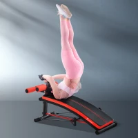 Soozier Training Bench Sit-Up Bench Abdominal Trainer Multifunction With Training Bands Fitness Steel Black(m-8)