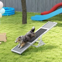 PawHut Wooden Dog Agility Seesaw for Training and Exercise, Weather Resistant, 83" L x 16" W x 14" H, White(m-2)