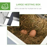 PawHut 76" Wooden Chicken Coop with Outdoor Run, Nesting Box, Tray, Door(m-4)