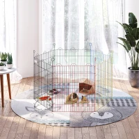 PawHut 23.5"H Metal Pet Playpen Portable Hexagon Dog Exercise Fence Flexible Shape Puppy Crate Kennel w/ Door for Outdoor(m-1)