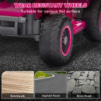 Qaba 6V Kids ATV Quad, 4 Wheeler Battery Powered Electric Ride on Car w/ Lights, Forward Backward, Pink(m-6)