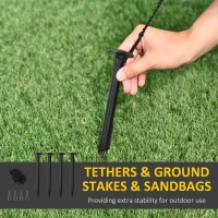 HOMCOM 6' Long Inflatable Halloween Ghost & Pumpkin Tombstone, Inflatable LED Light Yard Display Indoor Outdoor for Garden, Lawn, Party, Holiday(m-7)