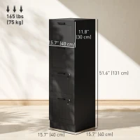 HOMCOM 4 Drawer Filing Cabinet with Lock, Office Storage Cabinet with Adjustable Hanging Bars for A4 Letter Size Files, Black(m-3)