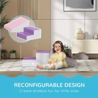 Soozier 2-Piece Climb and Crawl Activity Soft Play Set, for Toddler Preschooler Babies Indoor, Purple(m-4)