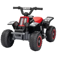 Qaba 6V Kids ATV Quad, 4 Wheeler Battery Powered Electric Ride on Car w/ Lights, Forward Backward, Black(m-2)