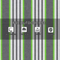 Outsunny Reversible Outdoor Rug, 9' x 12' Waterproof Plastic Straw Floor Mat, Portable RV Camping Carpet, Large Floor Mat for Backyard, Deck, Picnic, Beach, Green & Gray Stripes(m-6)