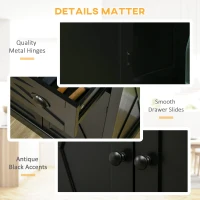 HOMCOM 72.5" Kitchen Pantry Cabinet, Freestanding Storage Cabinet with 4 Doors, Drawer and Adjustable Shelves, Black(m-7)