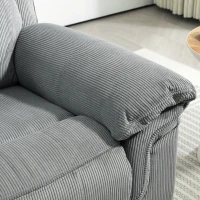 HOMCOM Manual Recliner Chair with Vibration Massage, Side Pockets, Corduroy Reclining Chair for Living Room, Grey(m-10)