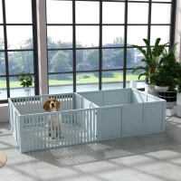 PawHut Whelping Box for Dogs Built for Mother's Comfort, Dog Whelping Pen with Removable Doors, Puppy Playpen for Indoors, Newborn Puppy Supplies & Essentials, 81" x 39" x 20", Gray(m-10)