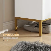 HOMCOM Shoe Storage Cabinet with Adjustable Shelves and Soft-Close Hinges, for 15-20 Pairs of Shoes, White(m-6)