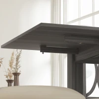 HOMCOM Folding Dining Table, Extendable Kitchen Table for Small Space, Drop Leaf Table for 2-4 People, Grey(m-9)