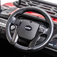 Aosom 12V Kids UTV with Music, Lights, MP3/USB, Suspension System, Remote Control, Red(m-8)