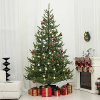HOMCOM 9ft Artificial Sparse Christmas Tree with Steel Stand and 4306 Tips for Home Office Holiday(m-10)