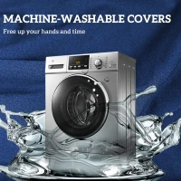 Outsunny Patio Chair Cushions Set of 4 Round Seat Cushions for Dining Bistro Chairs Machine Washable, 15" x 15" x 3", Navy Blue(m-6)