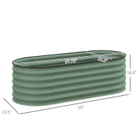 Outsunny 4.9' x 2' x 1.4' Galvanized Raised Garden Bed Kit, Metal Planter Box with Safety Edging, Green(m-3)