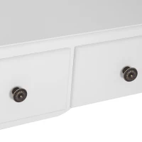 HOMCOM Wooden Vanity Table Set, Makeup Dressing Table with 360° Rotating, 5 Drawers and Padded Stool, White(m-10)