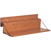 Outsunny Railing Hanging Table, Folding Balcony Table, Spruce Foldable Desk with Width 39.4 inch for Patio and Garden, Orange(m-11)