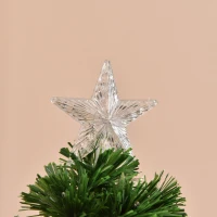 HOMCOM 5ft Fiber Optic Artificial Fir Christmas Tree, LED Pre-Lit Holiday Decoration with 180 Lights and Branch Tips(m-9)