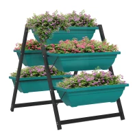 Outsunny 3-Tier Vertical Raised Garden Planter with 5 Boxes, Outdoor Plant Stand Grow Container for Vegetable Flowers(m-11)