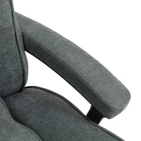 HOMCOM Big and Tall Executive Office Chair, Up to 450 lbs. Heavy Duty Desk Chair, Computer Chair for Heavy People, Gray(m-9)