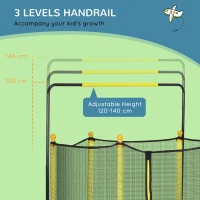 Qaba 4.6' Kids Trampoline with Basketball Hoop, Horizontal Bar, 55" Indoor Trampoline with Net, Small Springfree Trampoline Gifts for Kids Toys, Ages 3-10, Yellow(m-4)