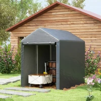 Outsunny 4 x 6ft Outdoor Storage Shed Tent, Portable Shed with Roll-up Door for Motorcycle, Bike, Garden Tools(m-8)