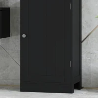 kleankin Tall Bathroom Cabinet, Bathroom Storage Cabinet with Drawers, 2 Doors and Adjustable Shelves, Black(m-10)