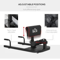 Soozier 3 in 1 Padded Push Up Sit Up Squat Machine Home Gym Fitness Equipment, Black(m-4)