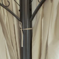 Outsunny 13x13ft Hexagonal Patio Gazebo, Double Roof Garden Pavilion Outdoor Marquee Canopy Wedding Party Tent Shelter with Sidewall Panels(m-10)