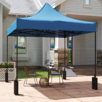 Outsunny 10' x 10' Replacement Canopy Top for Pop Up Canopy Tent with 4 Sand Bags, UPF50+ Protection, Navy Blue(m-7)