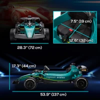 Qaba Aston Martin Licensed 12V Electric Go Kart, Kids Ride on Car with 4 Shock-Absorbing Wheels, Remote Control(m-3)