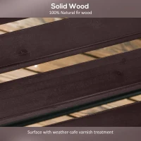 Outsunny Patio Wooden Bench, Outdoor Garden Bench with Slatted Seat, Front Porch Loveseat for Conservatory, Garden, Poolside, Deck, Brown(m-5)